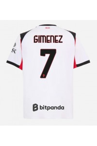 AC Milan Santiago Gimenez #7 Jalkapallovaatteet Vieraspaita 2025-26 Lyhythihainen